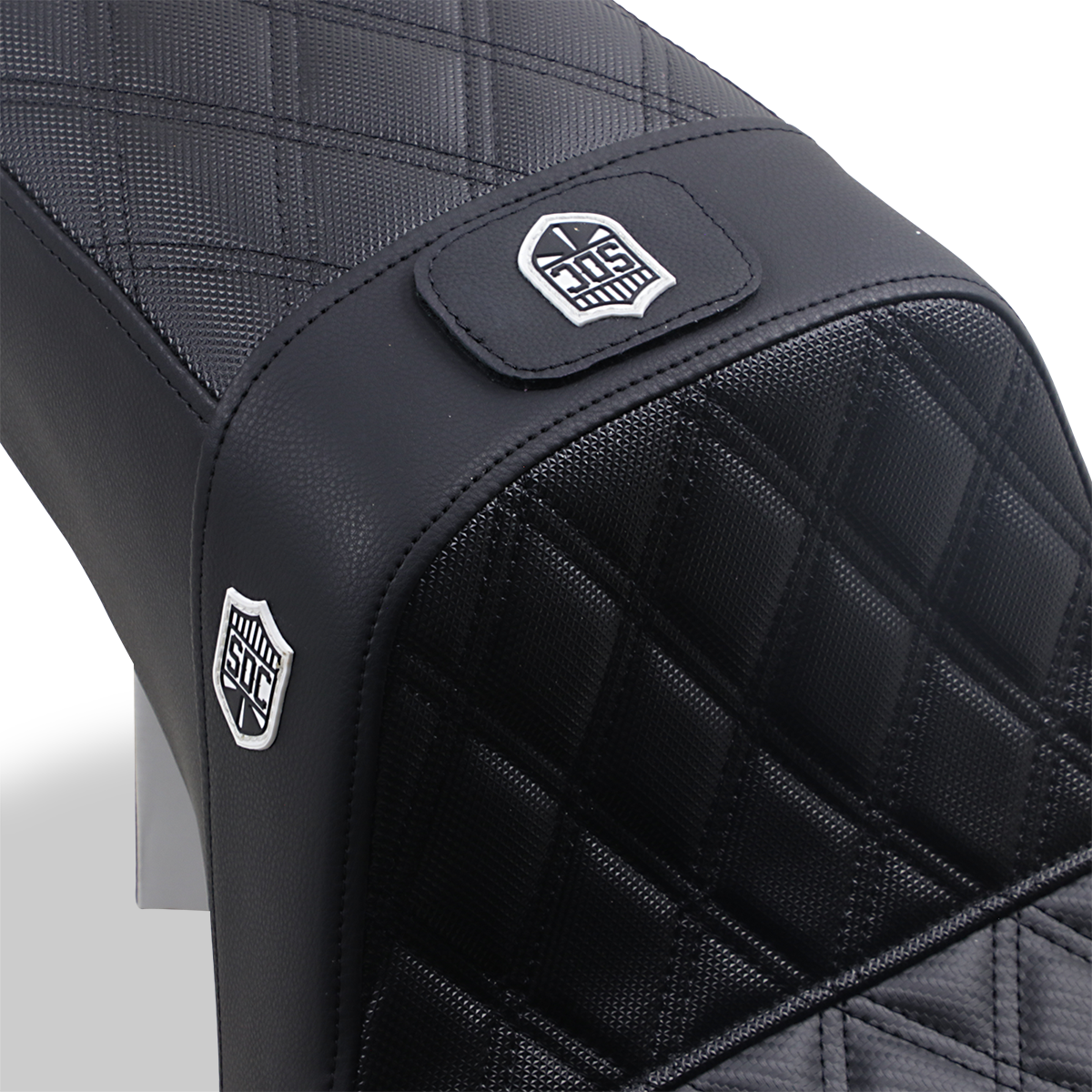 SADDLEMEN Pro Series SDC Performance Seat - w/ Backrest - Lattice Stitch/Lumbar Gripper - FLD/FXD '06-'17 SC80604DB0 — image 3
