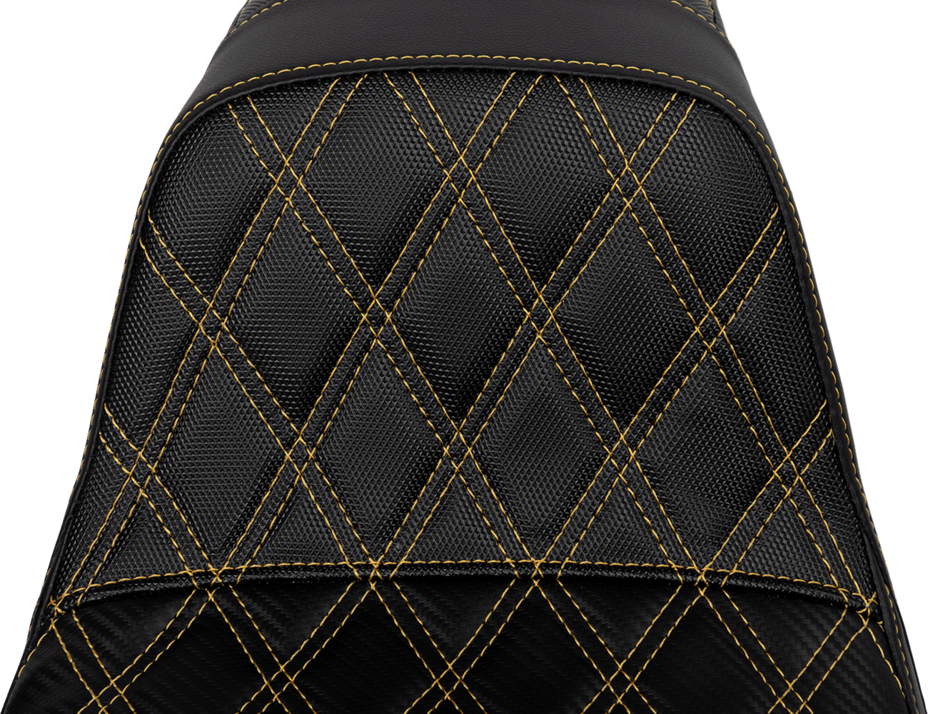 SADDLEMEN Pro Series SDC Performance Seat - Carbon Fiber/Lumbar Gripper - Gold Stitch - Dyna '06-'17 SC80604GOL — image 2