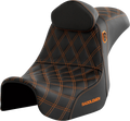 SADDLEMEN Pro Series SDC Performance Seat - w/ Backrest - Orange Stitch - Dyna '06-'17 SC80604ORART — image 1
