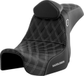 SADDLEMEN Pro Series SDC Performance Seat - w/ Backrest - Silver Stitch - Dyna '06-'17 SC80604SILRT — image 1