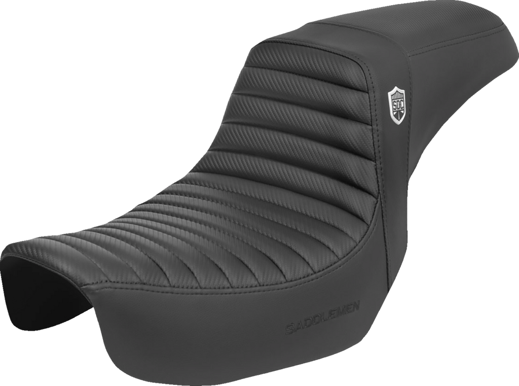 SADDLEMEN Pro Series SDC Performance Seat - w/o Backrest - Tuck-n-Roll/Carbon Fiber - Gripper - Dyna '06-'17 SC80604T — image 1