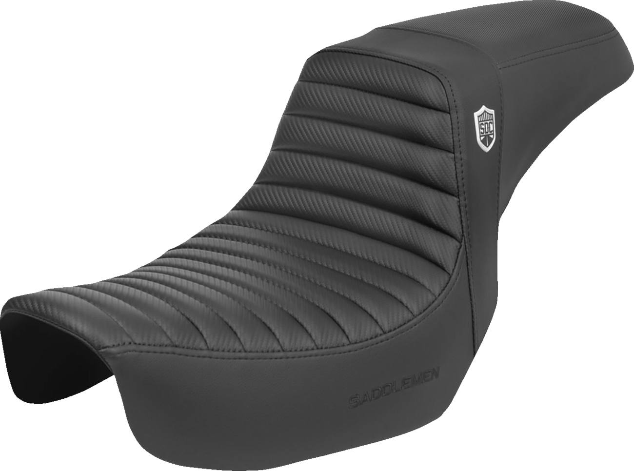 SADDLEMEN Pro Series SDC Performance Seat - w/o Backrest - Tuck-n-Roll/Carbon Fiber - Gripper - Dyna '06-'17 SC80604T — image 1