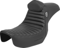 SADDLEMEN Pro Series SDC Performance Seat - w/ Backrest - Tuck-n-Roll/Carbon Fiber - Gripper - Dyna '06-'17 SC80604TB — image 1