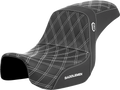 SADDLEMEN Pro Series SDC Performance Seat - Carbon Fiber/Lumbar Gripper - White Stitch - Dyna '06-'17 SC80604WHI — image 1