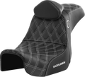 SADDLEMEN Pro Series SDC Performance Seat - w/ Backrest - White Stitch - Dyna '06-'17 SC80604WHIRT — image 1