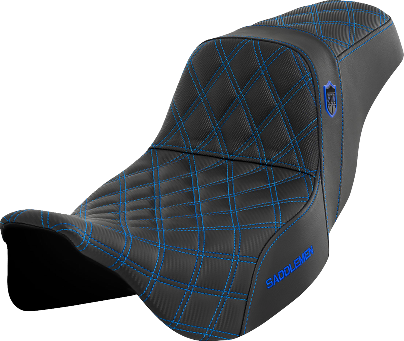 SADDLEMEN Pro Series SDC Performance Seat - w/o Backrest - Blue Stitch - FLH/FLT '08-'23 SC80807BLU — image 1