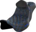 SADDLEMEN Pro Series SDC Performance Seat - w/ Backrest - Blue Stitch - FLH/FLT '08-'23 SC80807BLURT — image 1