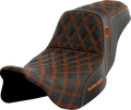 SADDLEMEN Pro Series SDC Performance Seat - w/o Backrest - Orange Stitch - FLH/FLT '08-'23 SC80807ORA — image 1
