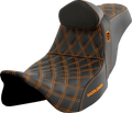 SADDLEMEN Pro Series SDC Performance Seat - w/ Backrest - Orange Stitch - FLH/FLT '08-'25 SC80807ORART — image 1