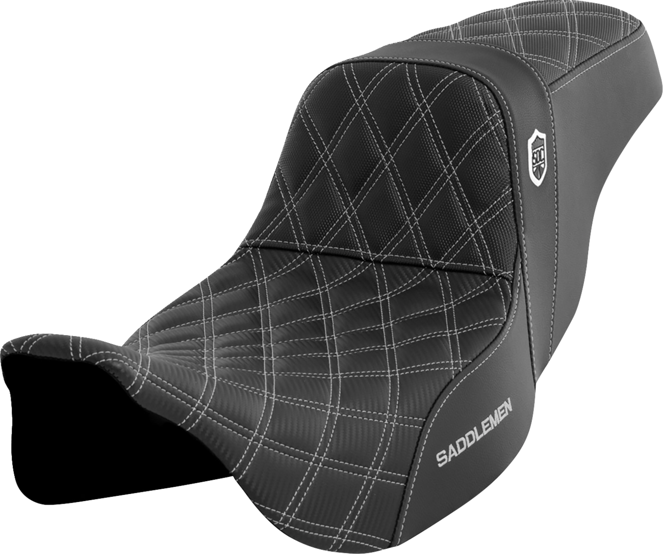 SADDLEMEN Pro Series SDC Performance Seat - w/o Backrest - Silver Stitch - FLH/FLT '08-'23 SC80807SIL — image 1