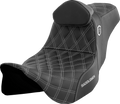 SADDLEMEN Pro Series SDC Performance Seat - w/ Backrest - Silver Stitch - FLH/FLT '08-'23 SC80807SILRT — image 1