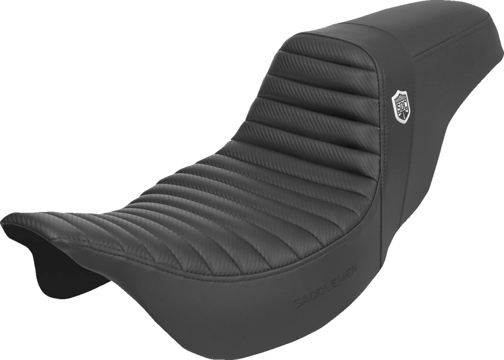 SADDLEMEN Pro Series SDC Performance Seat - w/o Backrest - Tuck-n-Roll/Carbon Fiber - Gripper - FL '08-'23 SC80807T — image 1