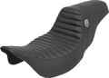SADDLEMEN Pro Series SDC Performance Seat - w/o Backrest - Tuck-n-Roll/Carbon Fiber - Gripper - FL '08-'23 SC80807T — image 1