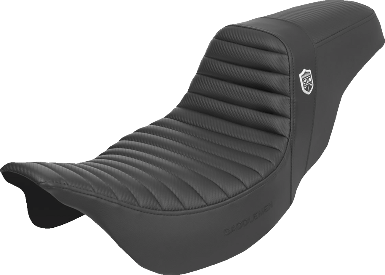 SADDLEMEN Pro Series SDC Performance Seat - w/o Backrest - Tuck-n-Roll/Carbon Fiber - Gripper - FL '08-'23 SC80807T — image 1