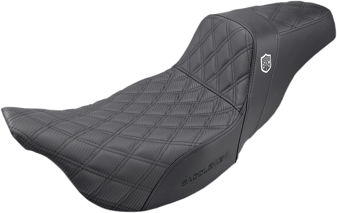 SADDLEMEN Pro Series SDC Performance Seat - w/o Backrest - Tuck-n-Roll/Carbon Fiber - Gripper - FL '08-'23 SC80807T — image 2