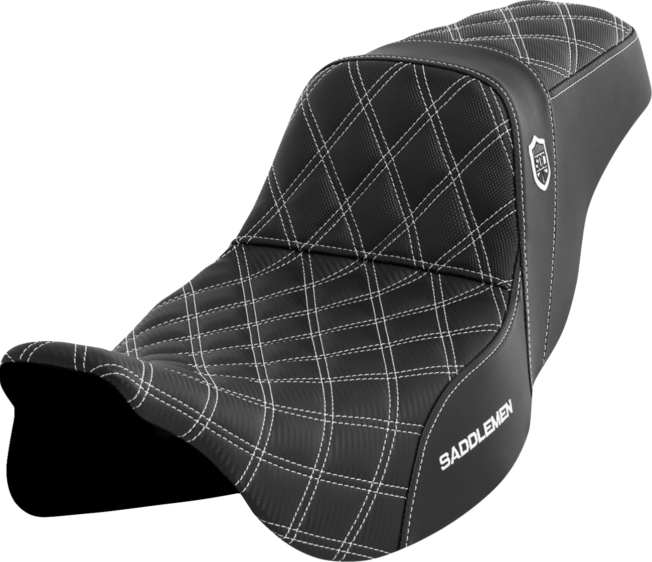 SADDLEMEN Pro Series SDC Performance Seat - w/o Backrest - White Stitch - FLH/FLT '08-'23 SC80807WHI — image 1