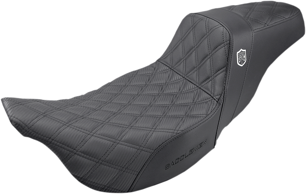 SADDLEMEN Pro Series SDC Performance Seat - w/ Backrest - Wine Berry Stitch - FLH/FLT '08-'23 SC80807WINRT — image 2