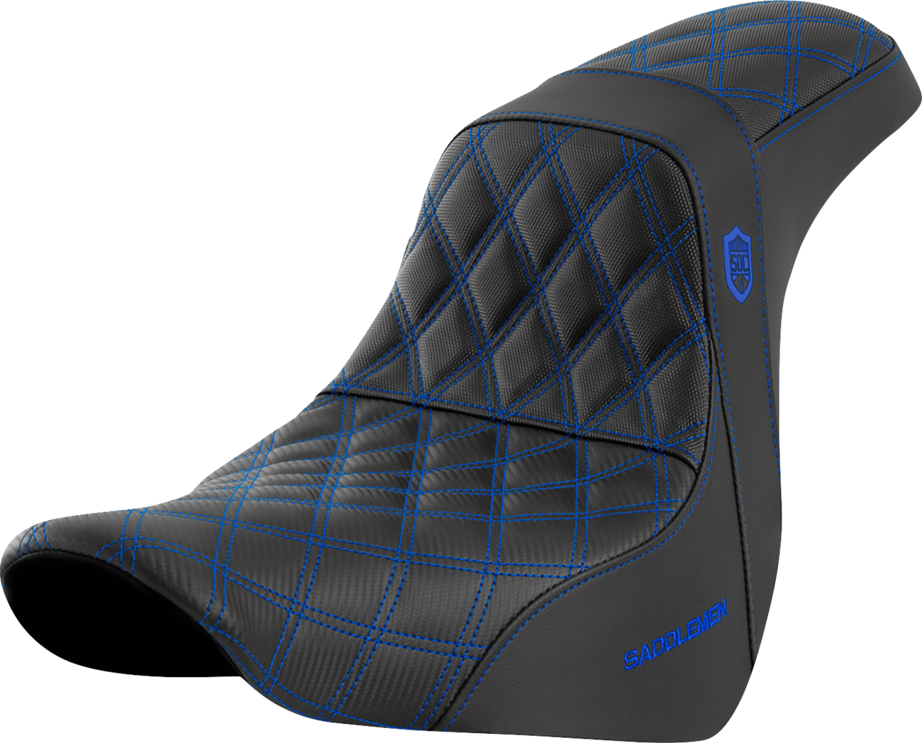 SADDLEMEN Pro Series SDC Performance Seat - w/o Backrest - Blue Stitch - FL/FX '18-'20 SC81829BLU — image 1