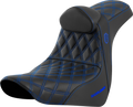 SADDLEMEN Pro Series SDC Performance Seat - w/ Backrest - Blue Stitch - FL/FX '18-'23 SC81829BLURT — image 1