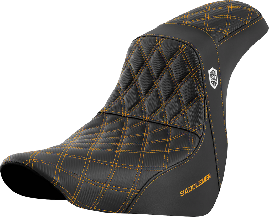 SADDLEMEN Pro Series SDC Performance Seat - w/o Backrest - Gold Stitch - FL/FX '18-'20 SC81829GOL — image 1
