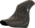 SADDLEMEN Pro Series SDC Performance Seat - w/o Backrest - Gold Stitch - FL/FX '18-'20 SC81829GOL — image 1