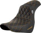 SADDLEMEN Pro Series SDC Performance Seat - w/o Backrest - Gold Stitch - FL/FX '18-'20 SC81829GOL — image 1