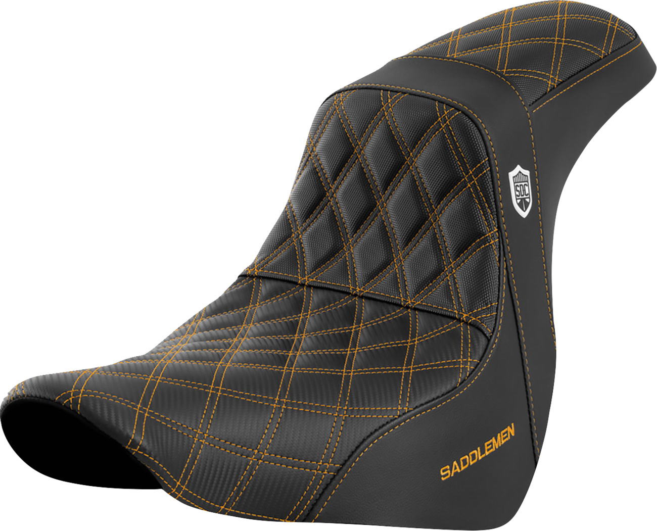 SADDLEMEN Pro Series SDC Performance Seat - w/o Backrest - Gold Stitch - FL/FX '18-'20 SC81829GOL — image 1