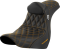 SADDLEMEN Pro Series SDC Performance Seat - w/ Backrest - Gold Stitch - FL/FX '18-'23 SC81829GOLRT — image 1