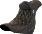 SADDLEMEN Pro Series SDC Performance Seat - w/ Backrest - Gold Stitch - FL/FX '18-'23 SC81829GOLRT — image 1