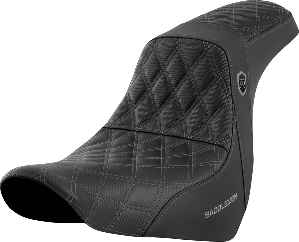 SADDLEMEN Pro Series SDC Performance Seat - w/o Backrest - Gray Stitch - FL/FX '18-'20 SC81829GRE — image 1