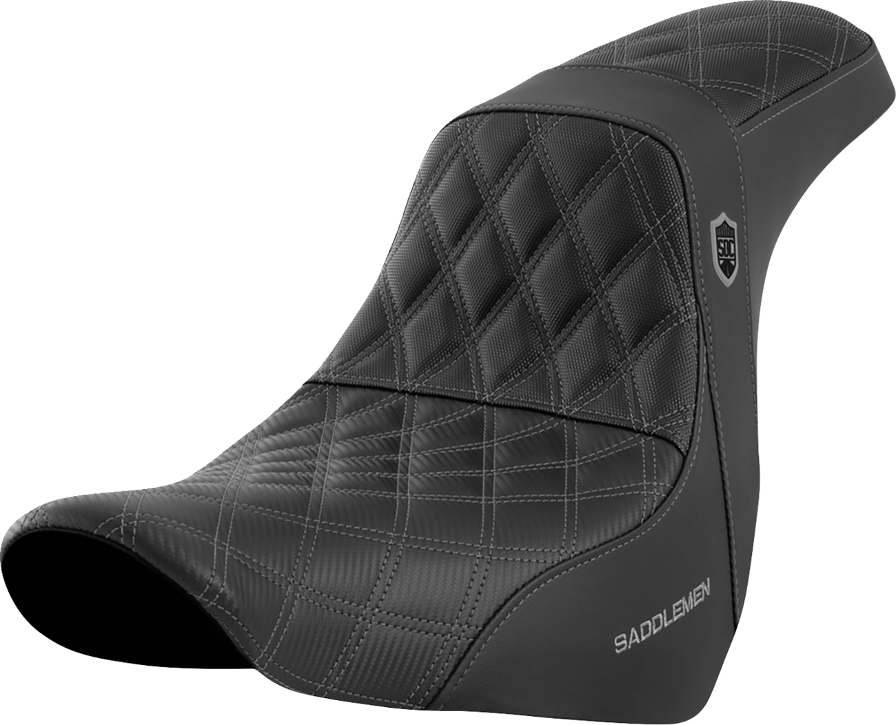 SADDLEMEN Pro Series SDC Performance Seat - w/o Backrest - Gray Stitch - FL/FX '18-'20 SC81829GRE — image 1