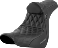 SADDLEMEN Pro Series SDC Performance Seat - w/ Backrest - Gray Stitch - FL/FX '18-'23 SC81829GRERT — image 1