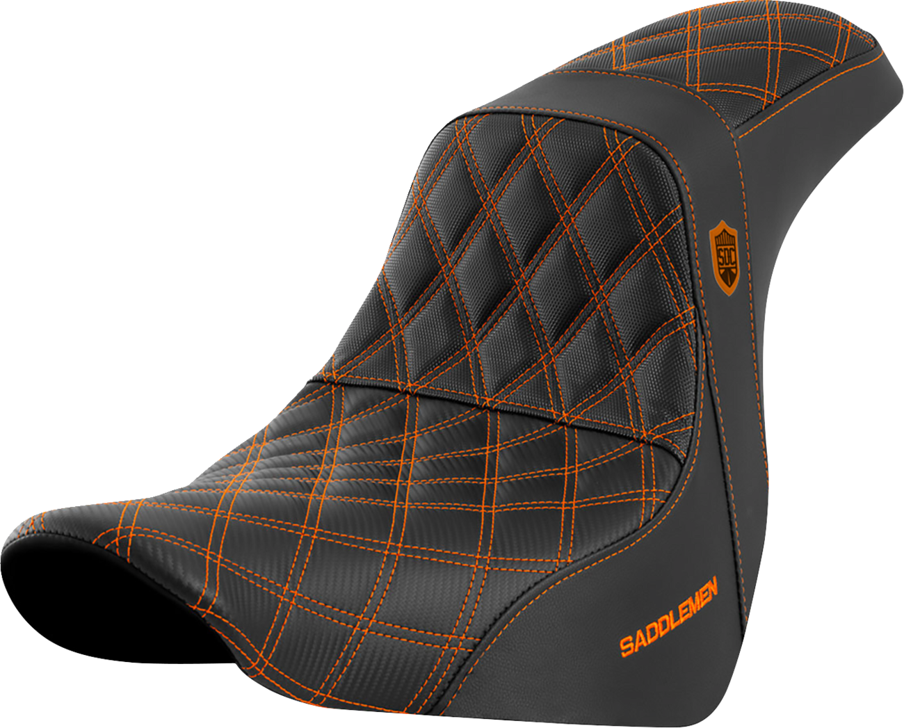 SADDLEMEN Pro Series SDC Performance Seat - w/o Backrest - Orange Stitch - FL/FX '18-'20 SC81829ORA — image 1