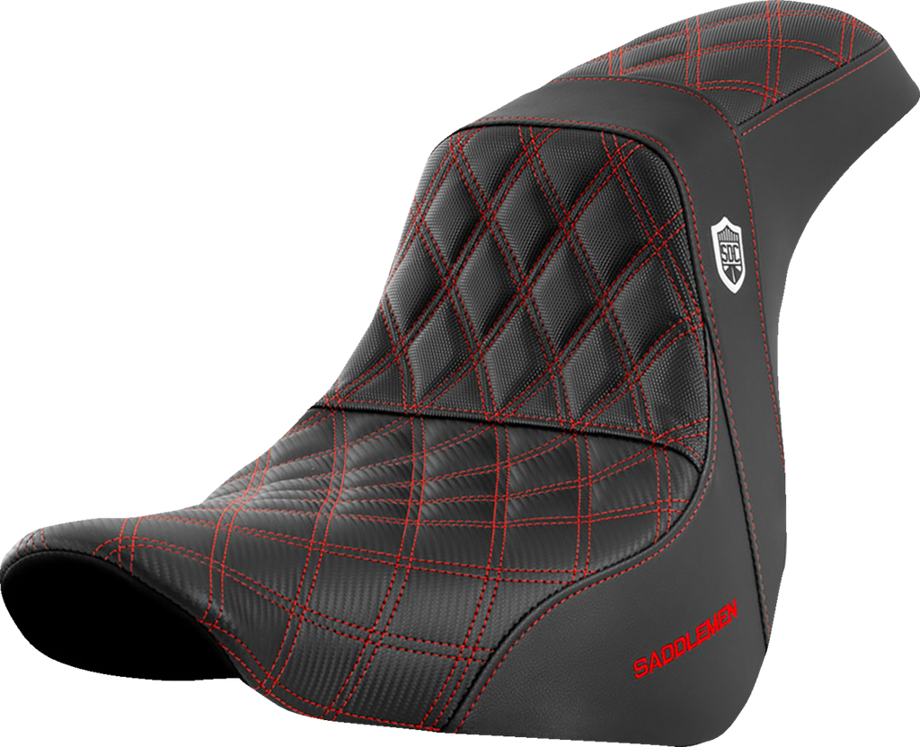 SADDLEMEN Pro Series SDC Performance Seat - w/o Backrest - Red Stitch - FL/FX '18-'20 SC81829RED — image 1
