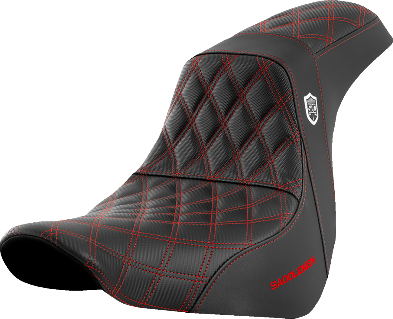 SADDLEMEN Pro Series SDC Performance Seat - w/o Backrest - Red Stitch - FL/FX '18-'20 SC81829RED — image 1