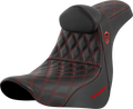 SADDLEMEN Pro Series SDC Performance Seat - w/ Backrest - Red Stitch - FL/FX '18-'23 SC81829REDRT — image 1