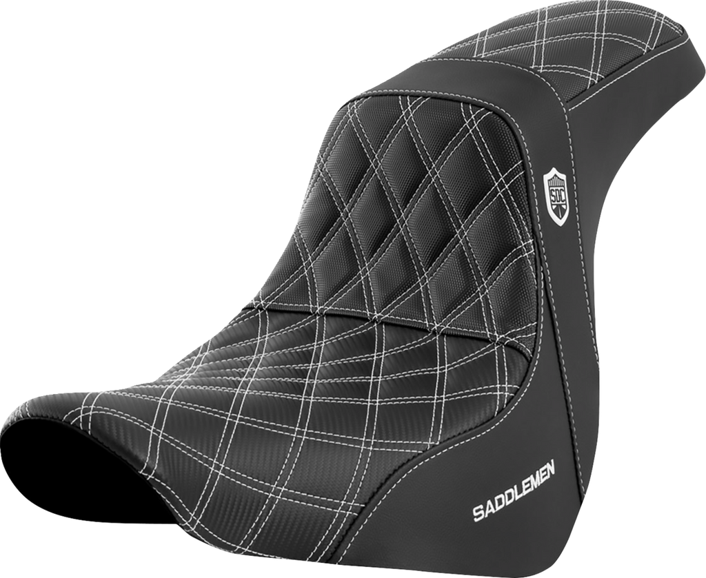 SADDLEMEN Pro Series SDC Performance Seat - w/o Backrest - White Stitch - FL/FX '18-'20 SC81829WHI — image 1
