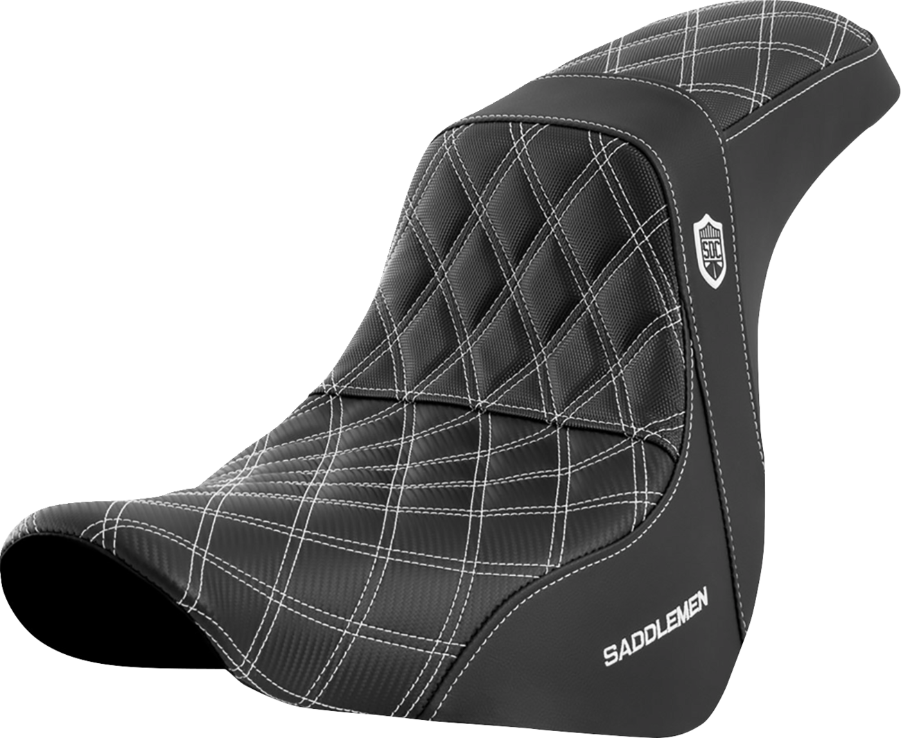 SADDLEMEN Pro Series SDC Performance Seat - w/o Backrest - White Stitch - FL/FX '18-'20 SC81829WHI — image 1