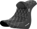 SADDLEMEN Pro Series SDC Performance Seat - w/ Backrest - White Stitch - FL/FX '18-'23 SC81829WHIRT — image 1