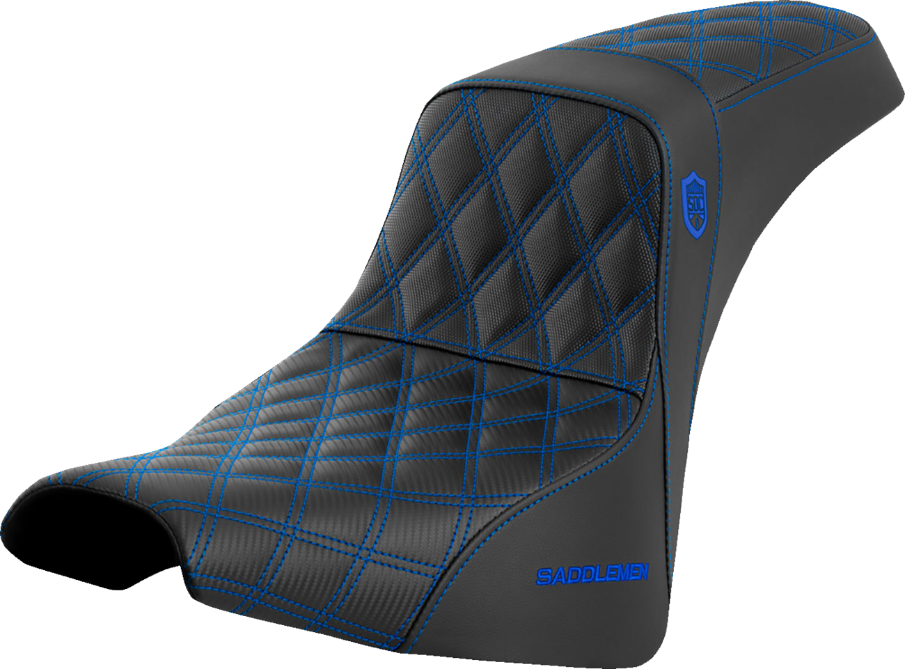 SADDLEMEN Pro Series SDC Performance Seat - w/o Backrest - Blue Stitch - FXBB/FXST '18-'23 SC81830BLU — image 1