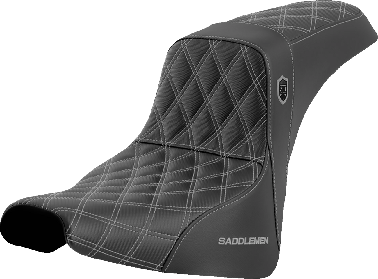 SADDLEMEN Pro Series SDC Performance Seat - w/o Backrest - Silver Stitch - FXBB/FXST '18-'23 SC81830SIL — image 1