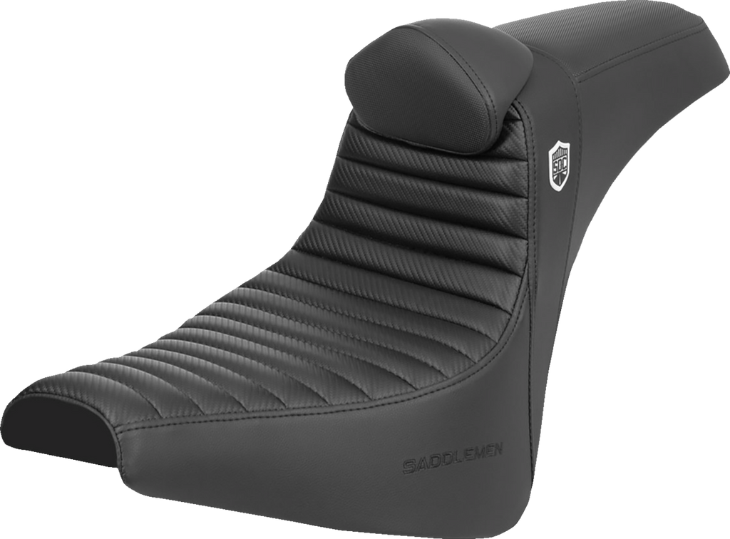 SADDLEMEN Pro Series SDC Performance Seat - w/ Backrest - Tuck-n-Roll/Carbon Fiber - Gripper - FX '18-'24 SC81830TB — image 1