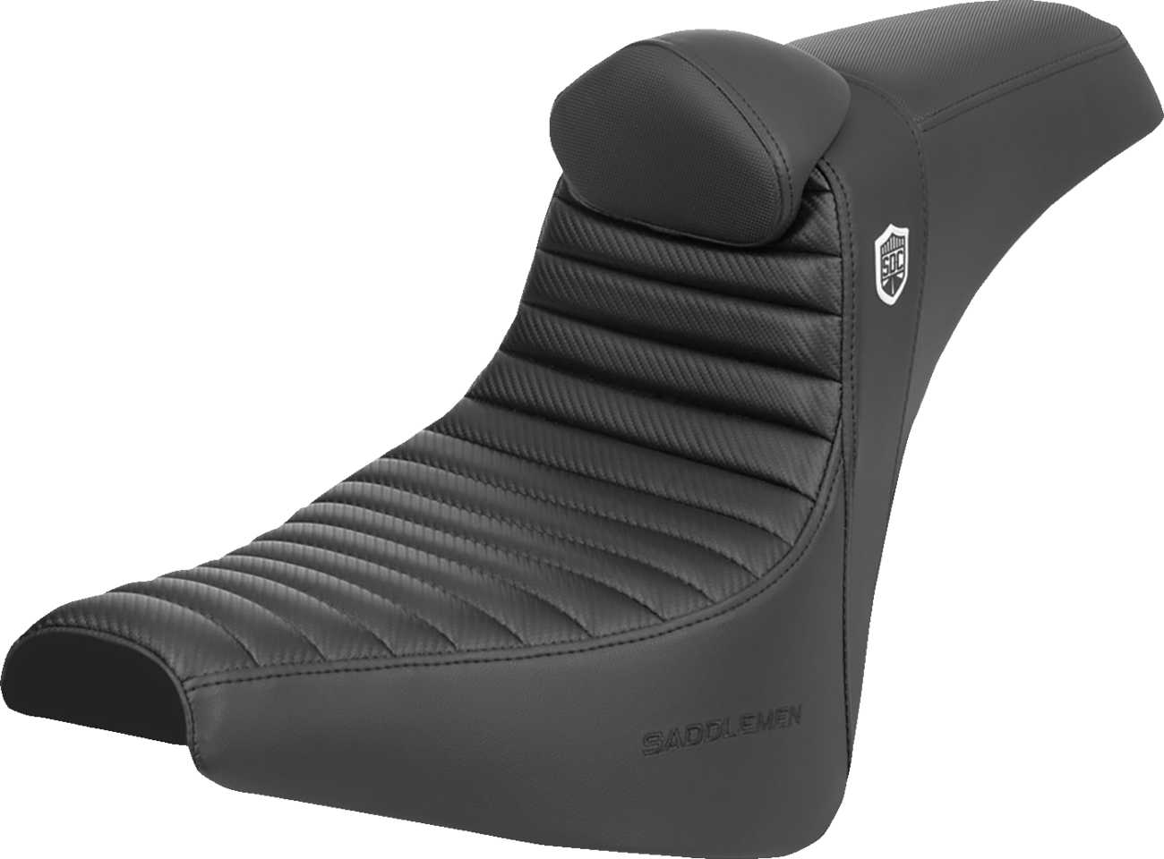 SADDLEMEN Pro Series SDC Performance Seat - w/ Backrest - Tuck-n-Roll/Carbon Fiber - Gripper - FX '18-'24 SC81830TB — image 1