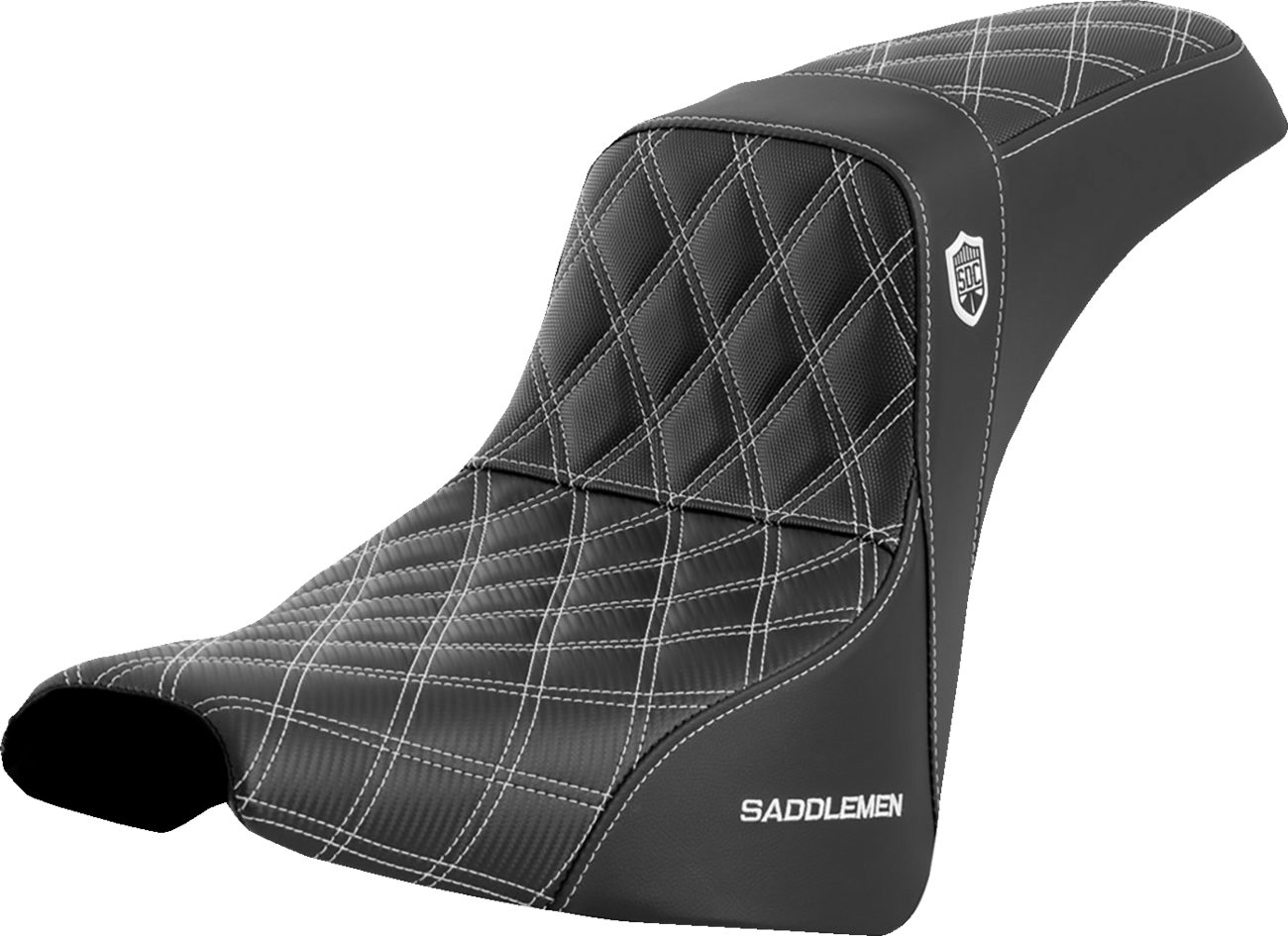 SADDLEMEN Pro Series SDC Performance Seat - w/o Backrest - White Stitch - FXBB/FXST '18-'23 SC81830WHI — image 1