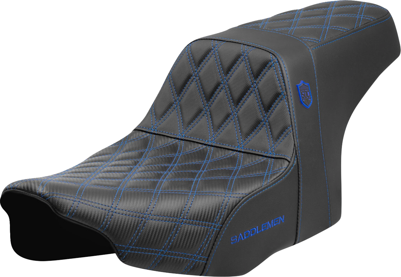 SADDLEMEN Pro Series SDC Performance Seat - Blue Stitching - w/o Backrest - FLT/FLH '23-'24 SC82307D1 — image 1