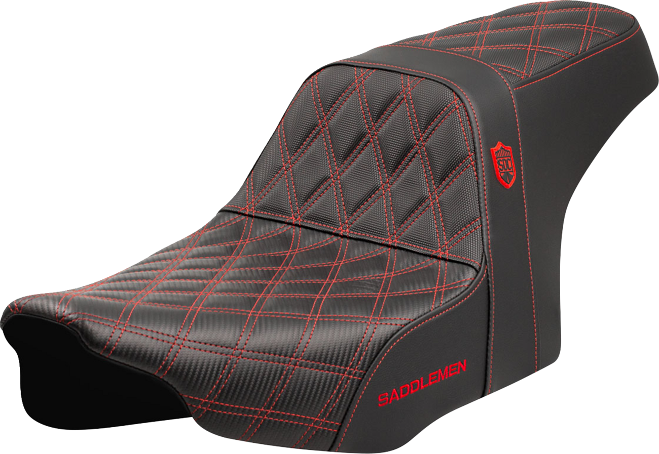 SADDLEMEN Pro Series SDC Performance Seat - Red Stitching - w/o Backrest - FLT/FLH '23-'24 SC82307D4 — image 1