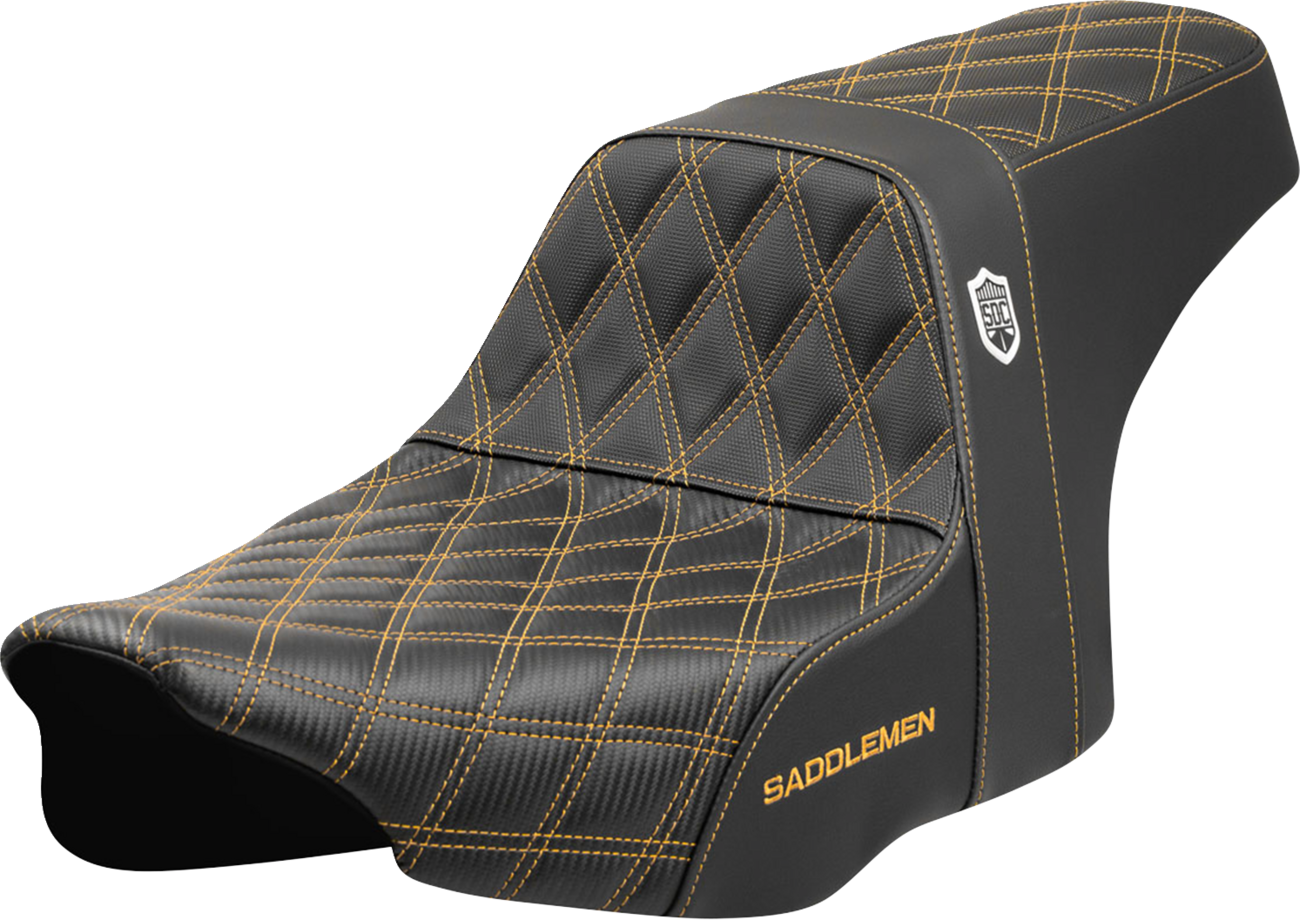 SADDLEMEN Pro Series SDC Performance Seat - Gold Stitching - w/o Backrest - FLT/FLH '23-'24 SC82307D7 — image 1
