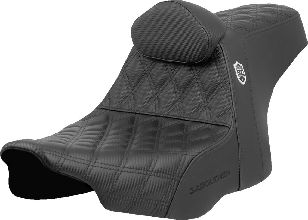 SADDLEMEN Pro Series SDC Performance Seat - Lattice Stitch - Gripper - w/ Backrest - FLH/FLT '23-'24 SC82307DB0 — image 1