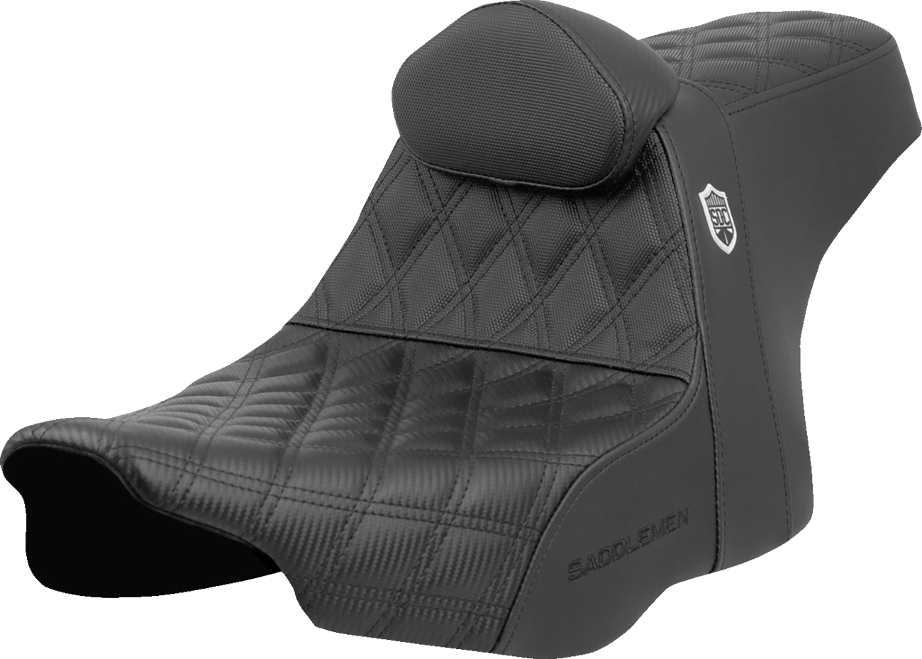 SADDLEMEN Pro Series SDC Performance Seat - Lattice Stitch - Gripper - w/ Backrest - FLH/FLT '23-'24 SC82307DB0 — image 1
