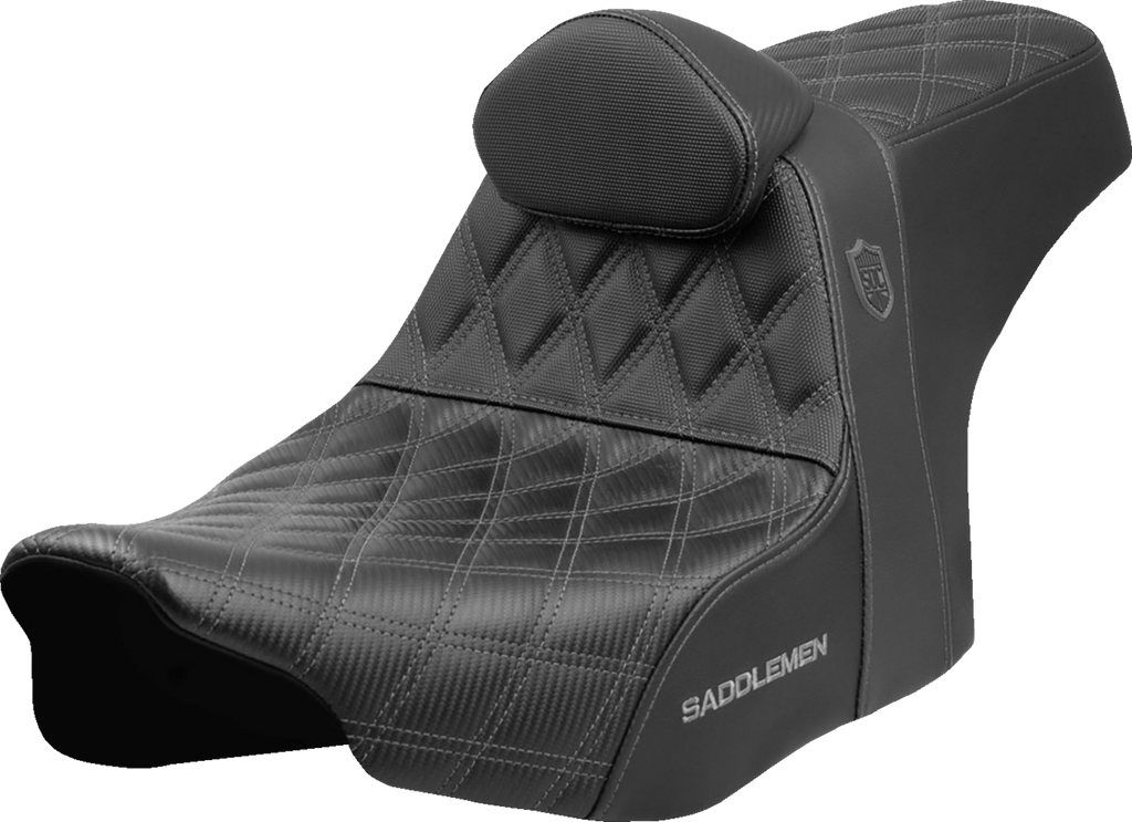 SADDLEMEN Pro Series SDC Performance Seat - Gray Stitching - w/ Backrest - FLT/FLH '23-'25 SC82307DB2 — image 1